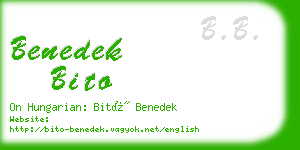 benedek bito business card